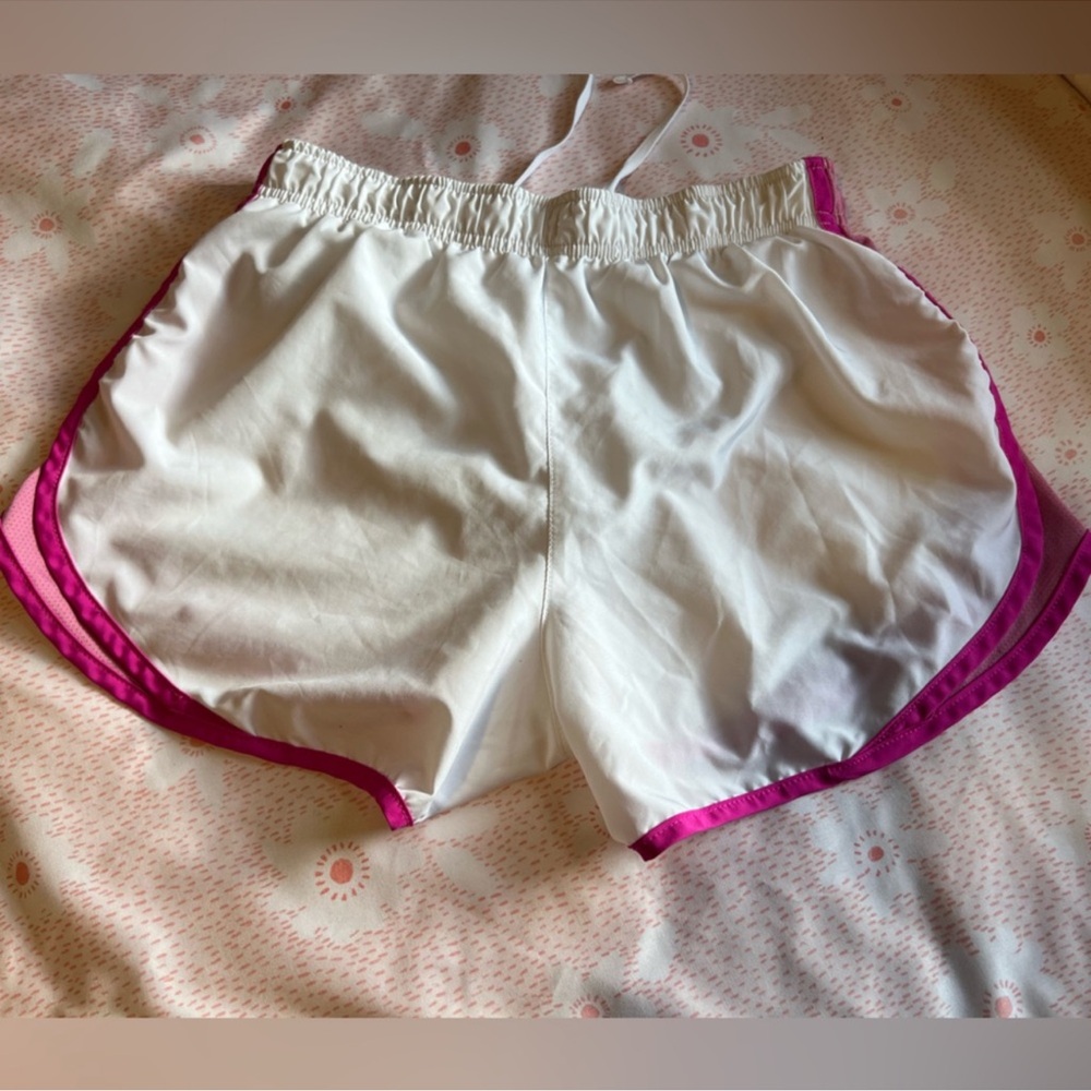 Bundle of 2 Pair- Nike Dri-Fit Running Shorts Fuchsia & White/Pink Women’s Small - Picture 8 of 16